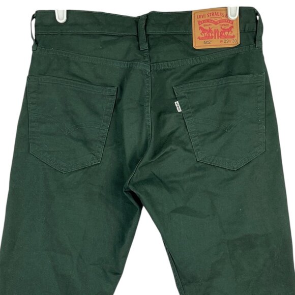 Levi's 502 Men's Stretch Slim Leg Green Pants Size 29x27.5 Regular Fit 5-Pockets - Picture 4 of 10